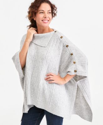 Style & Co Women's Button Poncho Sweater, Macy's Exclusive