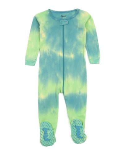 Leveret Baby Matching Family One Piece Footed Cotton Long Sleeve Tie Dye Pajamas.
