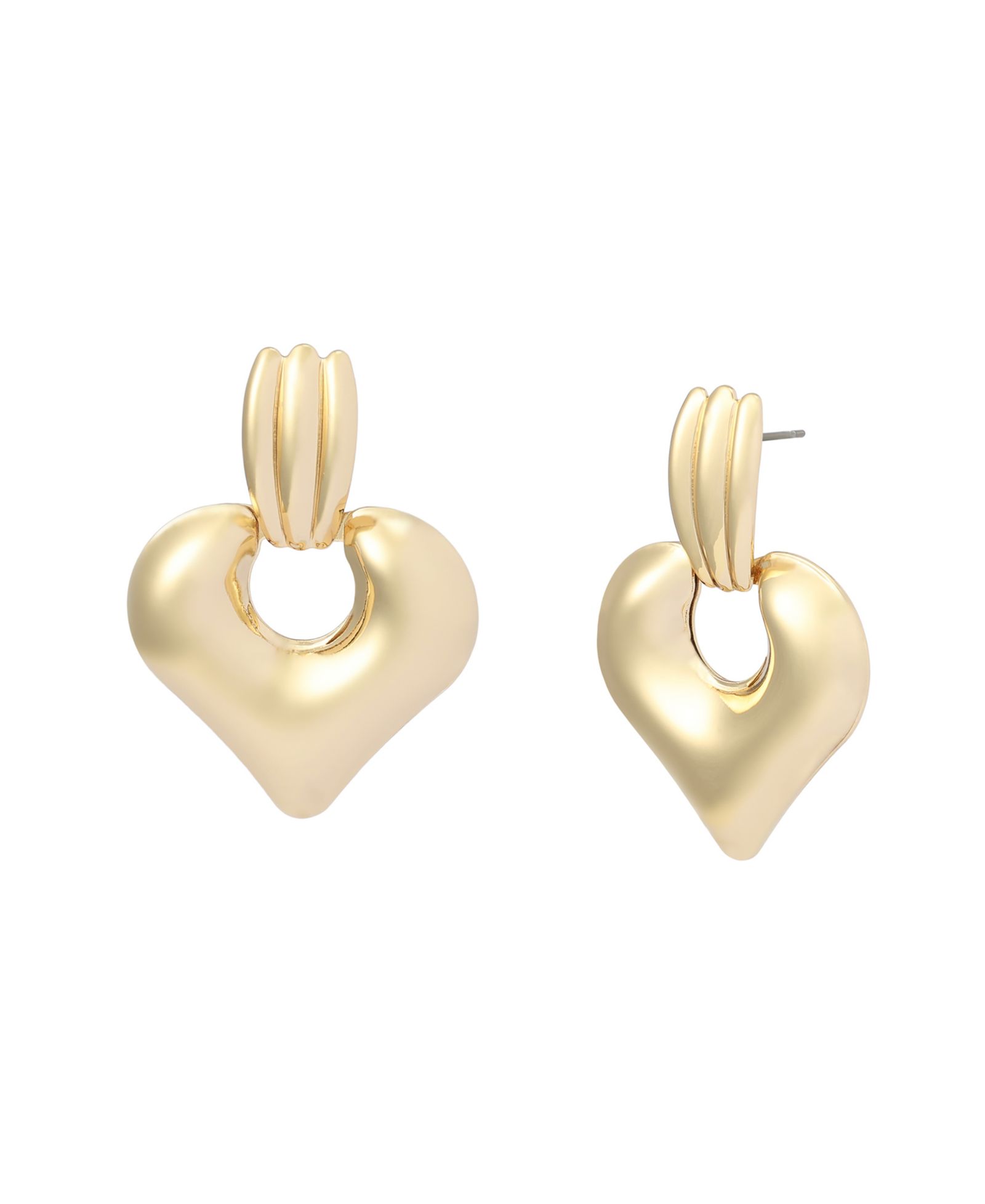 Steve Madden серьги Gold Heart Doorknocker