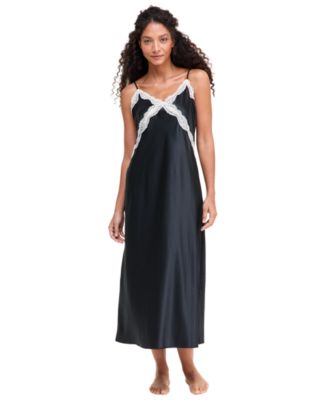 I.N.C. International Concepts Women's Sleeveless Lace-Trim Satin Nightgown, Macy's Exclusive