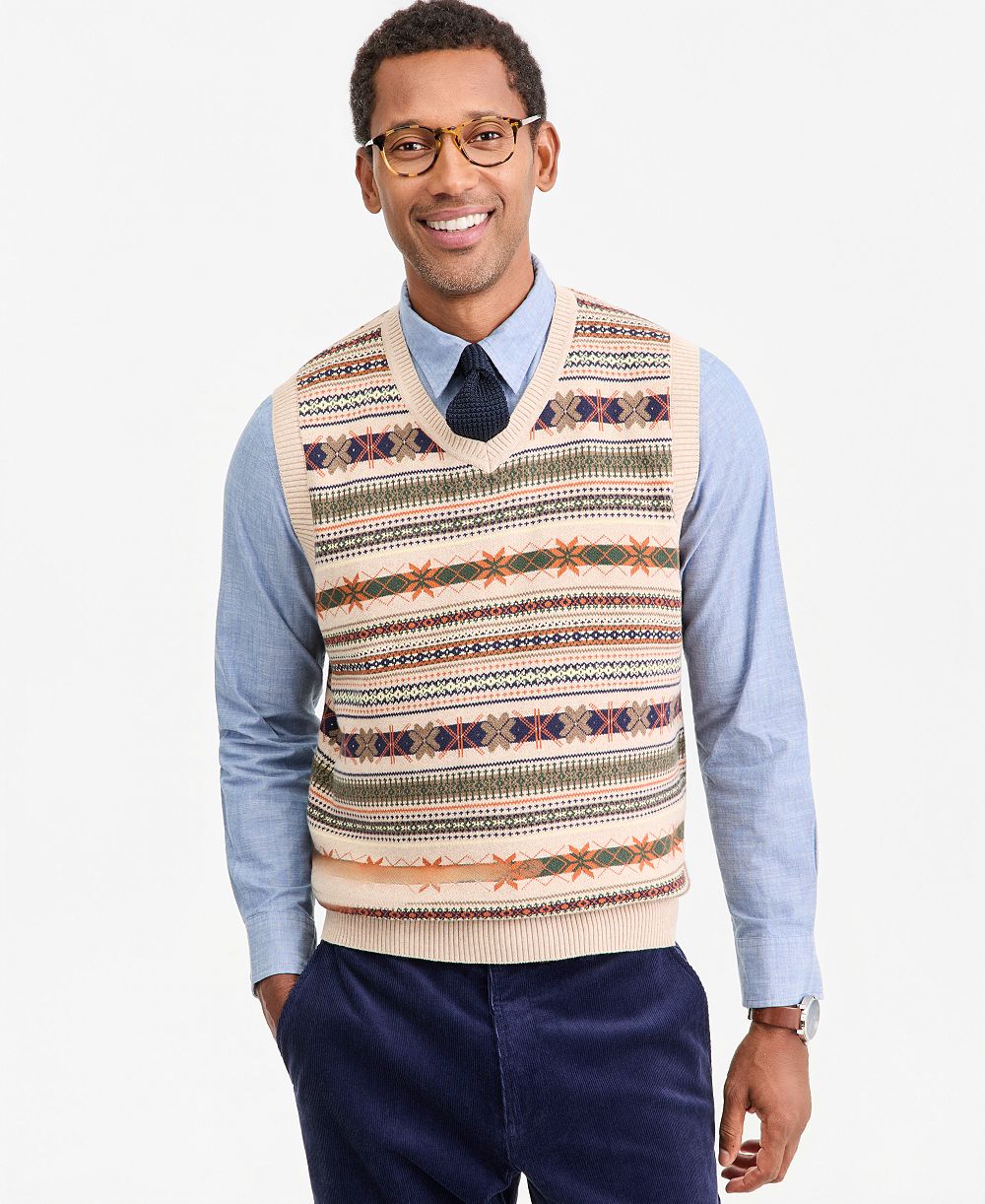 Club Room Men's Cotton Fair Isle Sweater Vest, Macy's Exclusive