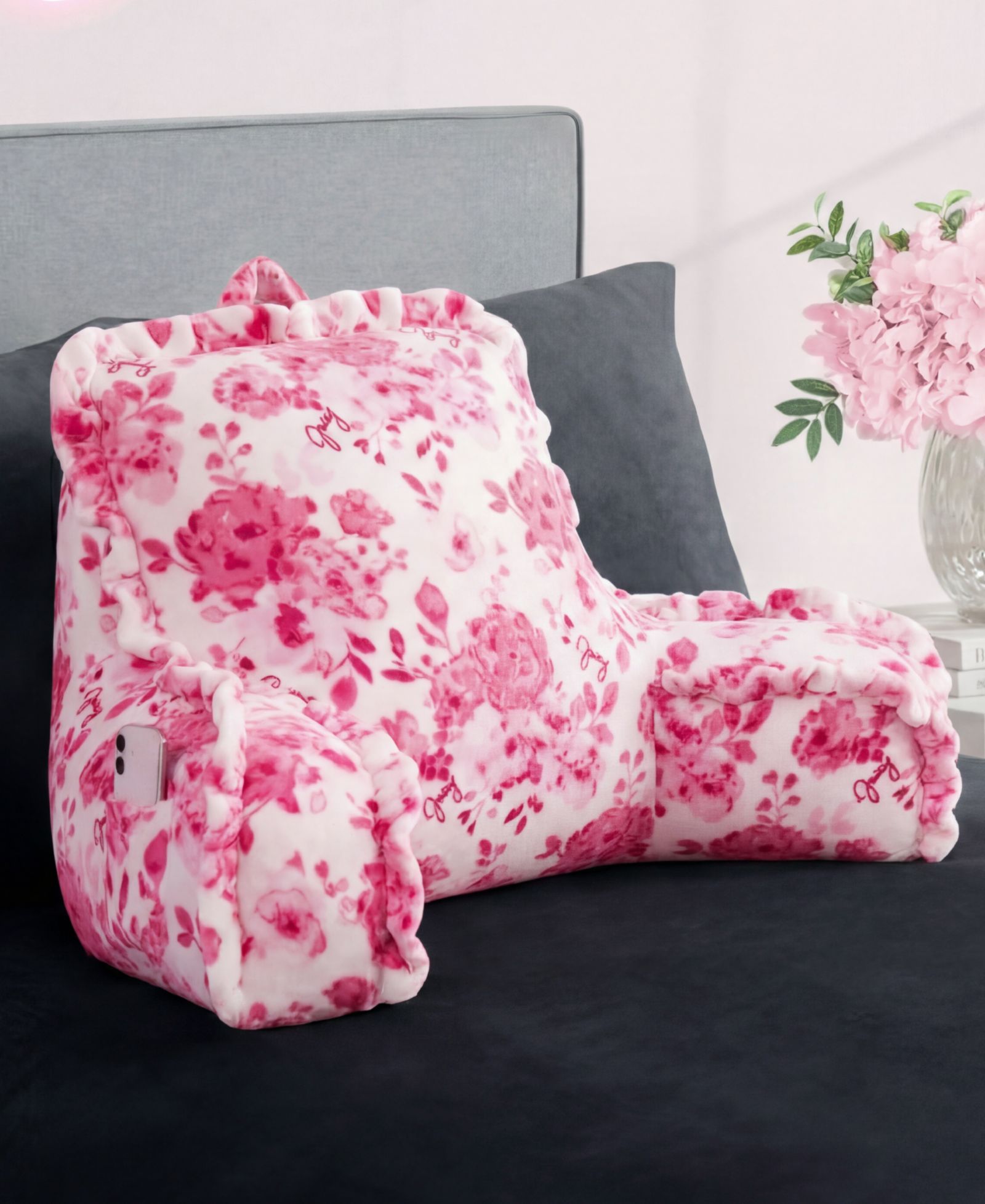 Juicy Couture Ultra-Soft Backrest Pillow, 30" x 21"