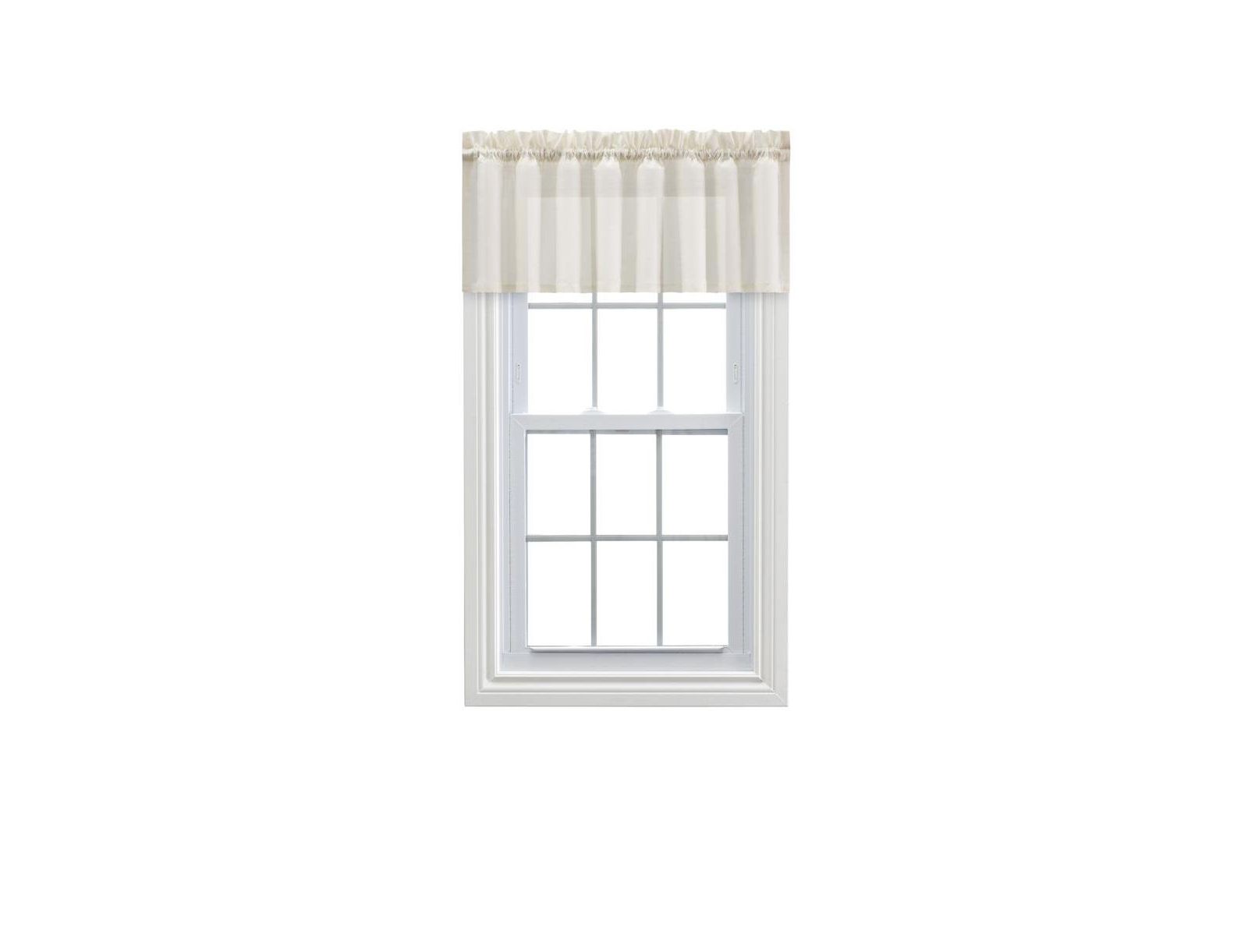 Ellis Curtain Cotton Voile 1.5" Rod Pocket Tailored Valance for Windows