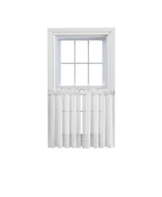 Ellis Curtain Cotton Voile 1.5" Rod Pocket Tailored Tier Pair for Windows