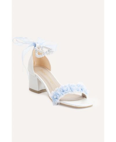 Forever & Always Shoes Womens Jasmine Lace Bridal Low Heel Sandals