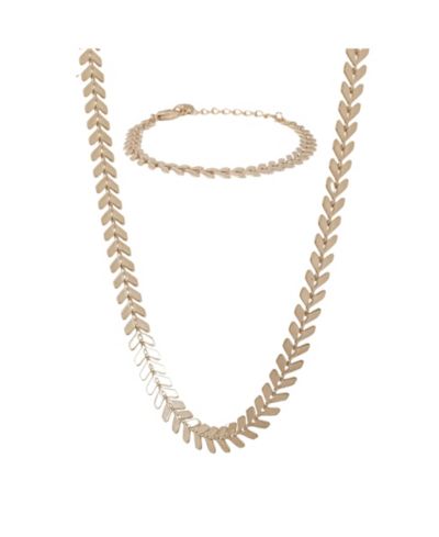 Bearfruit Jewelry Elara Chevron Necklace and Bracelet Set, 2-Piece Set