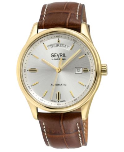 Мужские часы Gevril Excelsior Swiss Automatic Italian Leather Strap