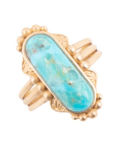 Barse Кольцо Barse Plateau Blue Turquoise and Golden