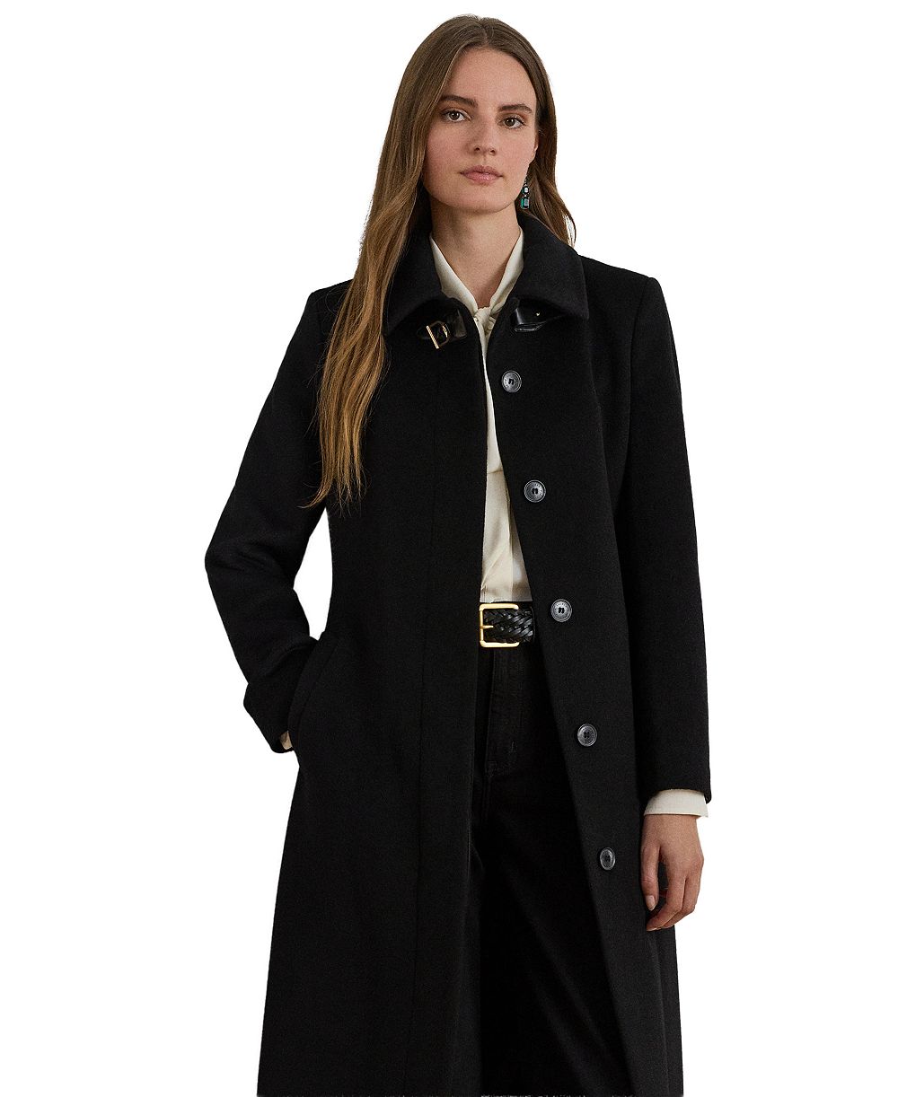 Lauren Ralph Lauren Women's Belted Single-Breasted Wool-Blend Coat