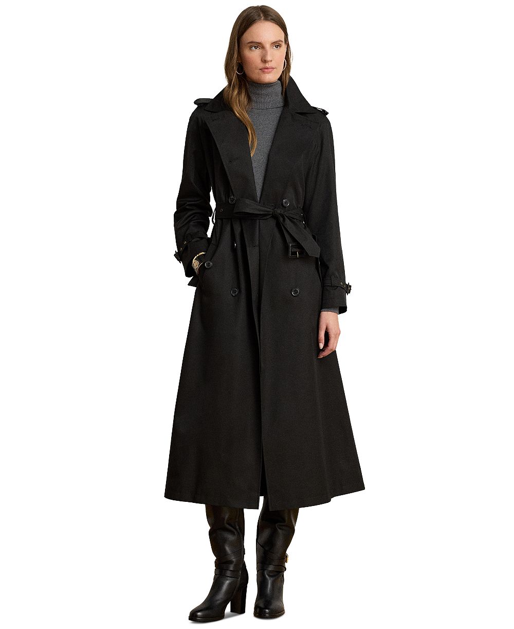 Lauren Ralph Lauren Women's Double-Breasted Maxi Trench Cotton-Blend Coat