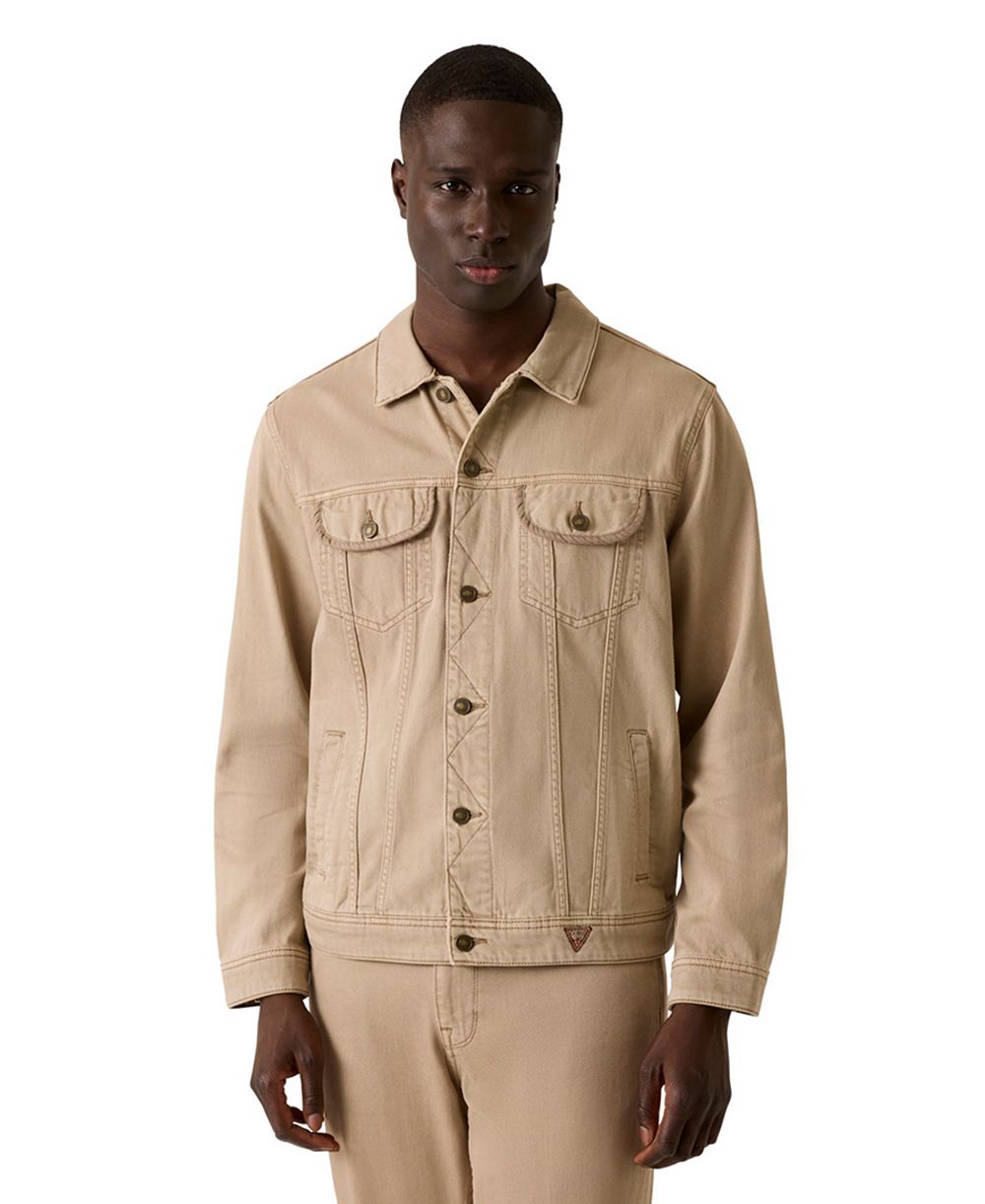 GUESS Men's Denim-Inspired Silhouette with Front Flap Pockets Jacket