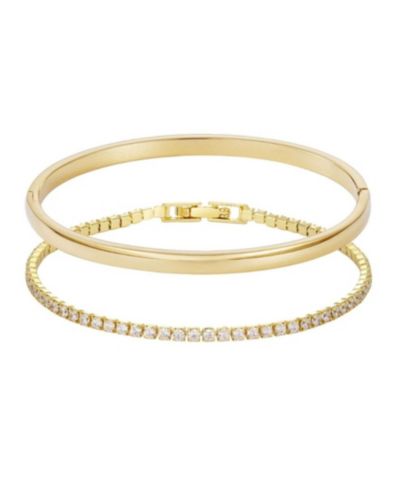 Набор браслетов ADORNIA Gold Cuff and Tennis