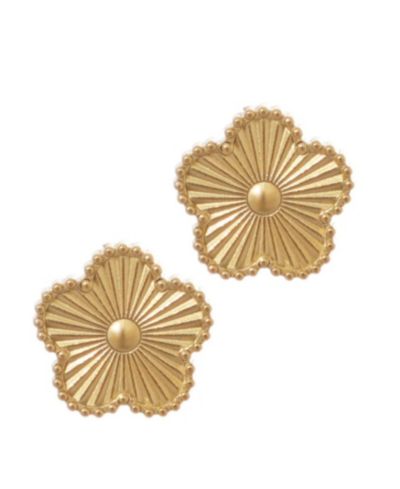 Серьги-гвоздики ADORNIA Tarnish Resistant Gold 5-Leaf Clover