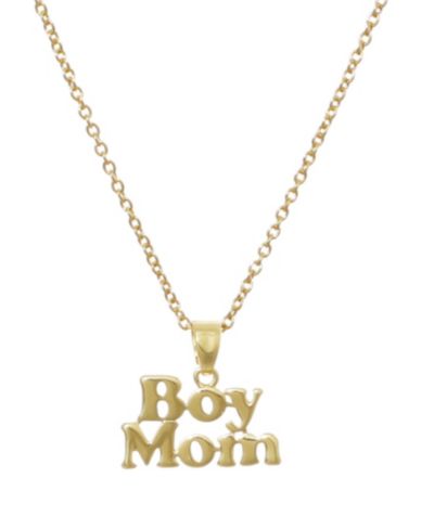 ADORNIA Gold Boy Mom 14k Gold-Plated Pendant Necklace