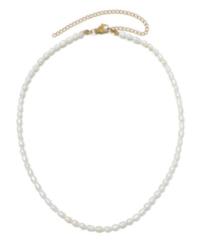 ADORNIA Tarnish Resistant Freshwater Pearl Seed Strand Necklace