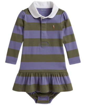 Комплект Polo Ralph Lauren Baby Girls' Striped Rugby Dress and Bloomer, 2-Piece Set