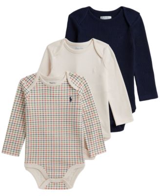 Polo Ralph Lauren Комплект боди для мальчиков с длинным рукавом, 3 шт
