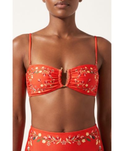 Двусторонний топ-бандо Jessie Zhao New York Women's Scarlet Bloom Reversible Square Bandeau