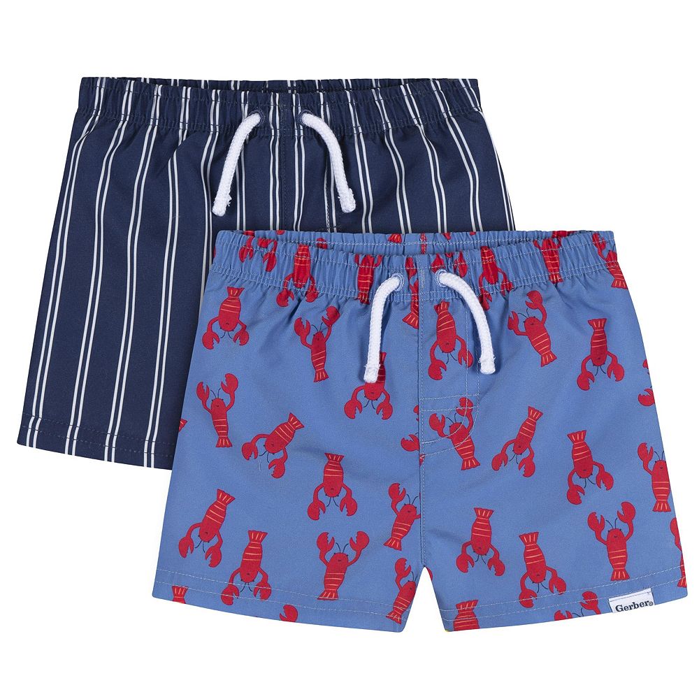 Gerber Baby Boys 2-Pack Swim Trunks, Months
