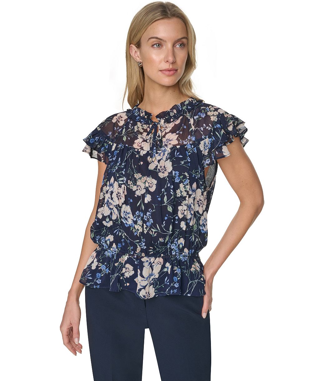Женская блузка Tommy Hilfiger Peplum Flutter-Sleeve Pull-On