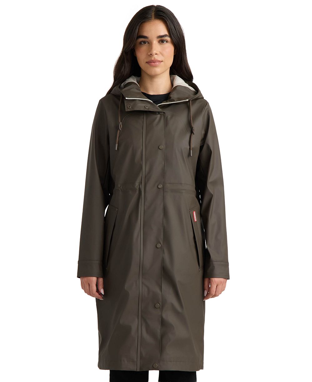 Hunter Women's Darcy Hooded Long Rubberized Anorak Coat