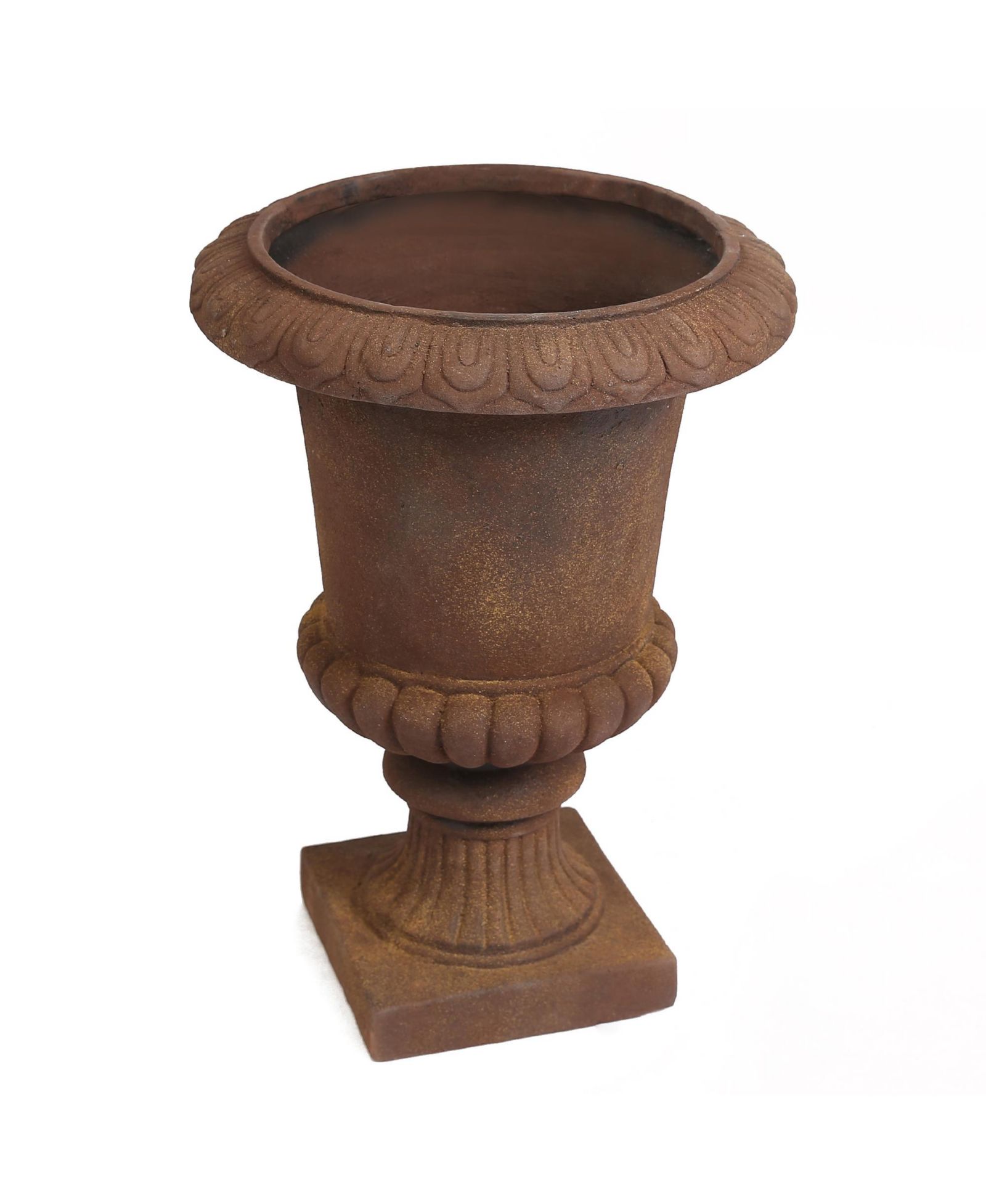 Уличный напольный вазон LuxenHome Rustic Brown MgO, диаметр 15"