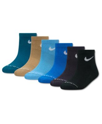 Nike Boys' and Girls' 4-7 Dri-Fit Elevated Ankle Socks, 6-Pack