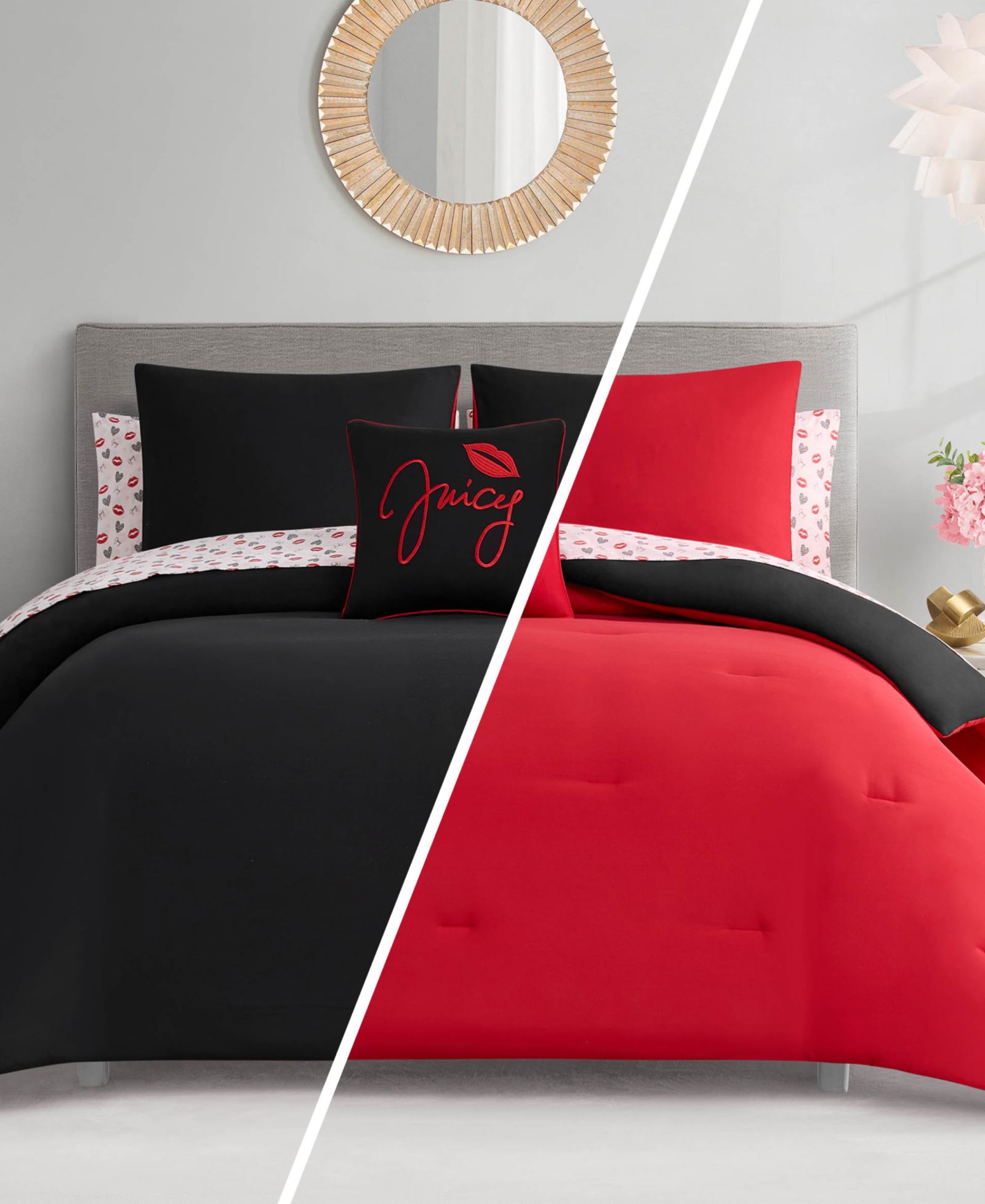 Комплект постельного белья Juicy Couture Glam Girl Reversible 8-Pc. Comforter Set, King