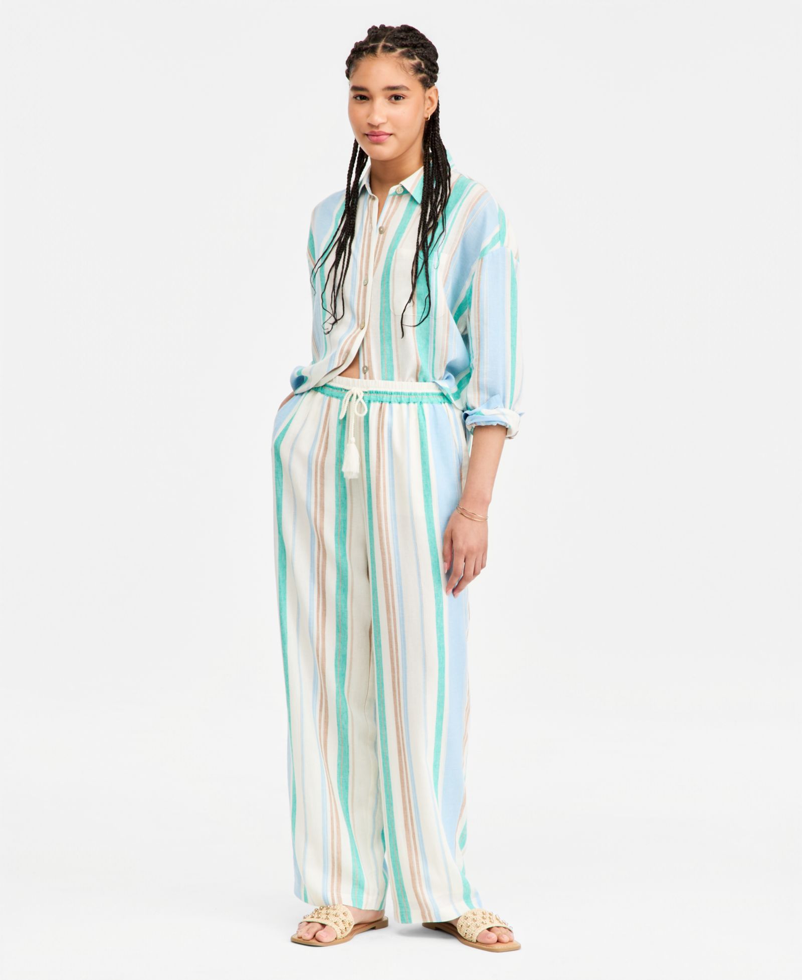 Liverpool Los Angeles Women's Pull-On Drawstring Wide-Leg Pants