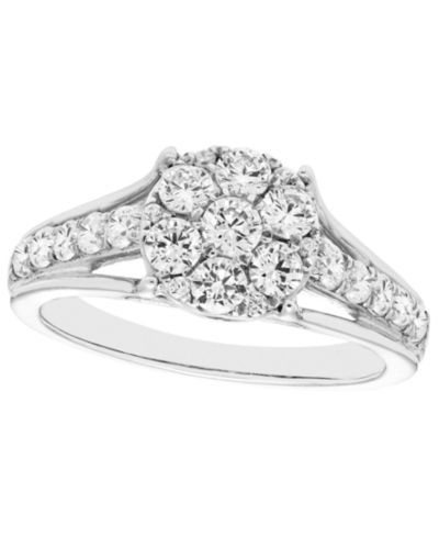 Кольцо с бриллиантами (1 ct. t.w.) из белого золота 10k