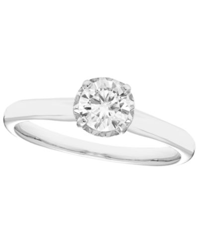 Кольцо с бриллиантом Macy's Solitaire (1/2 ct. t.w.) в белом золоте 14k