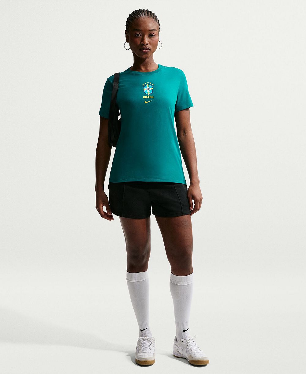 Nike Women's Green Brazil National Team Crest T-Shirt