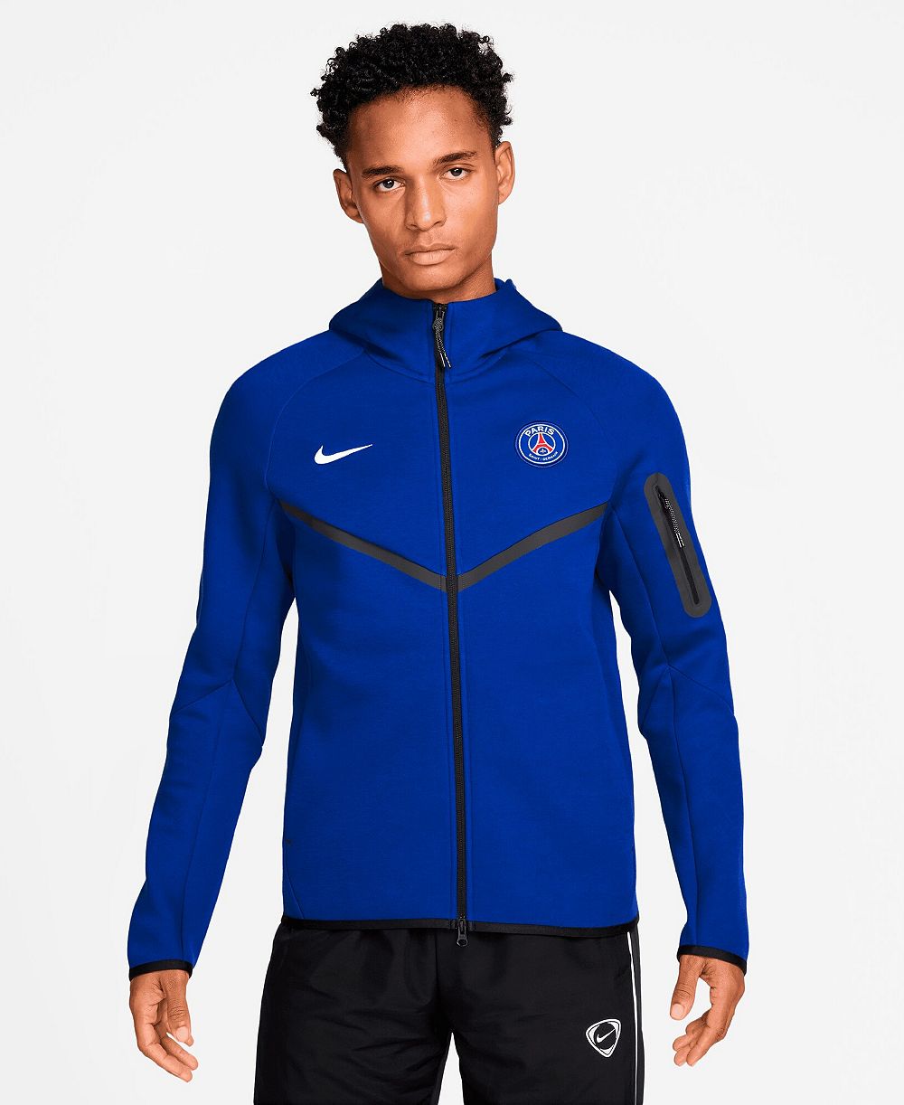 Мужское худи Nike Tech Fleece Windrunner Raglan Full-Zip королевского синего цвета