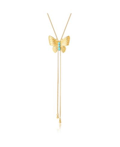 Jessica Simpson Gold-Tone Butterfly Y-Lariat Necklace with Crystal