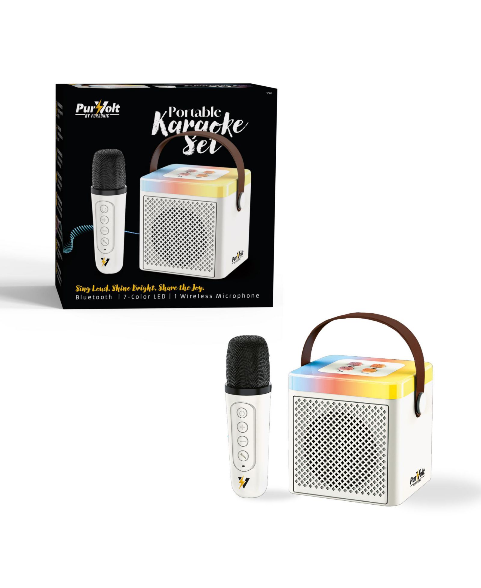PURSONIC PurVolt Wireless Portable LED Light Show Karaoke Speaker