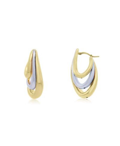 The Lovery Two-Tone Trio Hoop Earrings 14K Gold-Plated and Sterling Silver