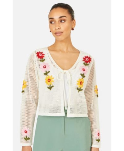 Женский кардиган Yumi Crochet Embroidered Flower