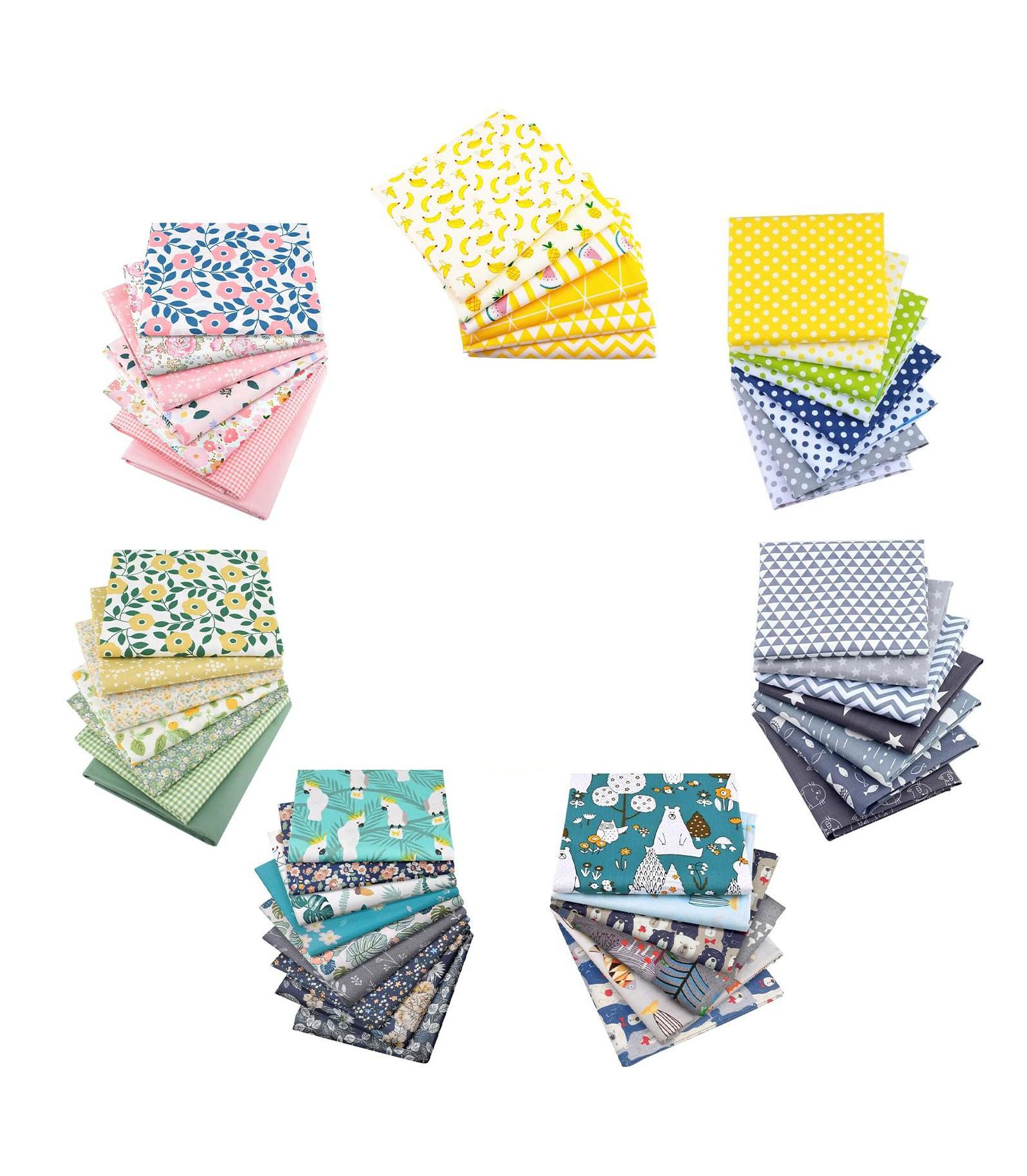 GNUADZ 50pcs 10" Cotton Fabric Squares Floral Patchwork Quilting DIY Craft