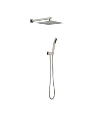 BUSDAYS 12 Inch Square Rain Shower Head with Handheld Showerhead (Without control valve)