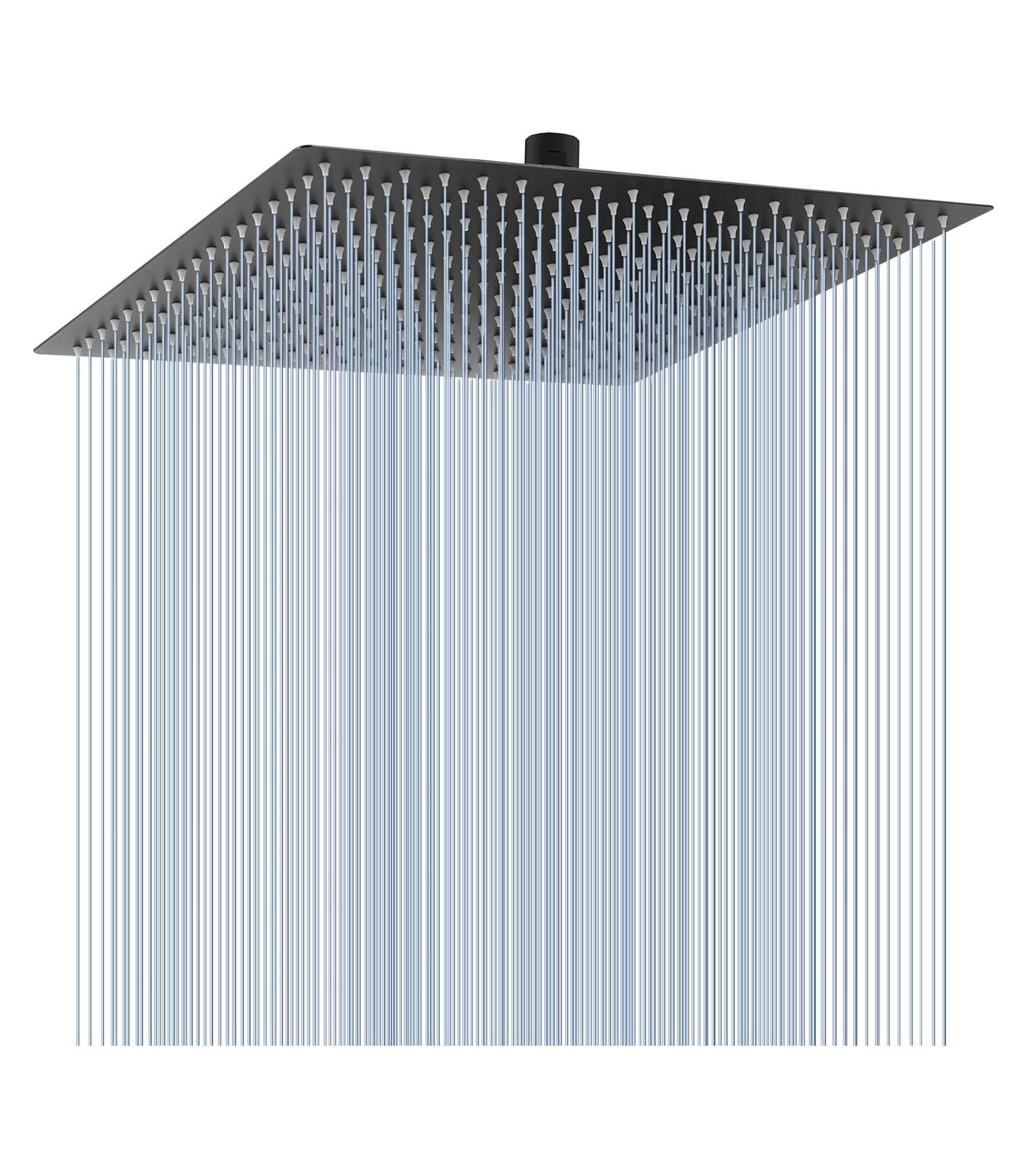 Душевая лейка BUSDAYS 16 Inch Oversize Stainless Steel Rain Shower Head Matte High Pressure Square Rainfall Waterfall Full Body Coverage Universal Ceiling