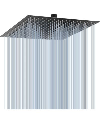 Душевая лейка BUSDAYS 16 Inch Oversize Stainless Steel Rain Shower Head Matte High Pressure Square Rainfall Waterfall Full Body Coverage Universal Ceiling