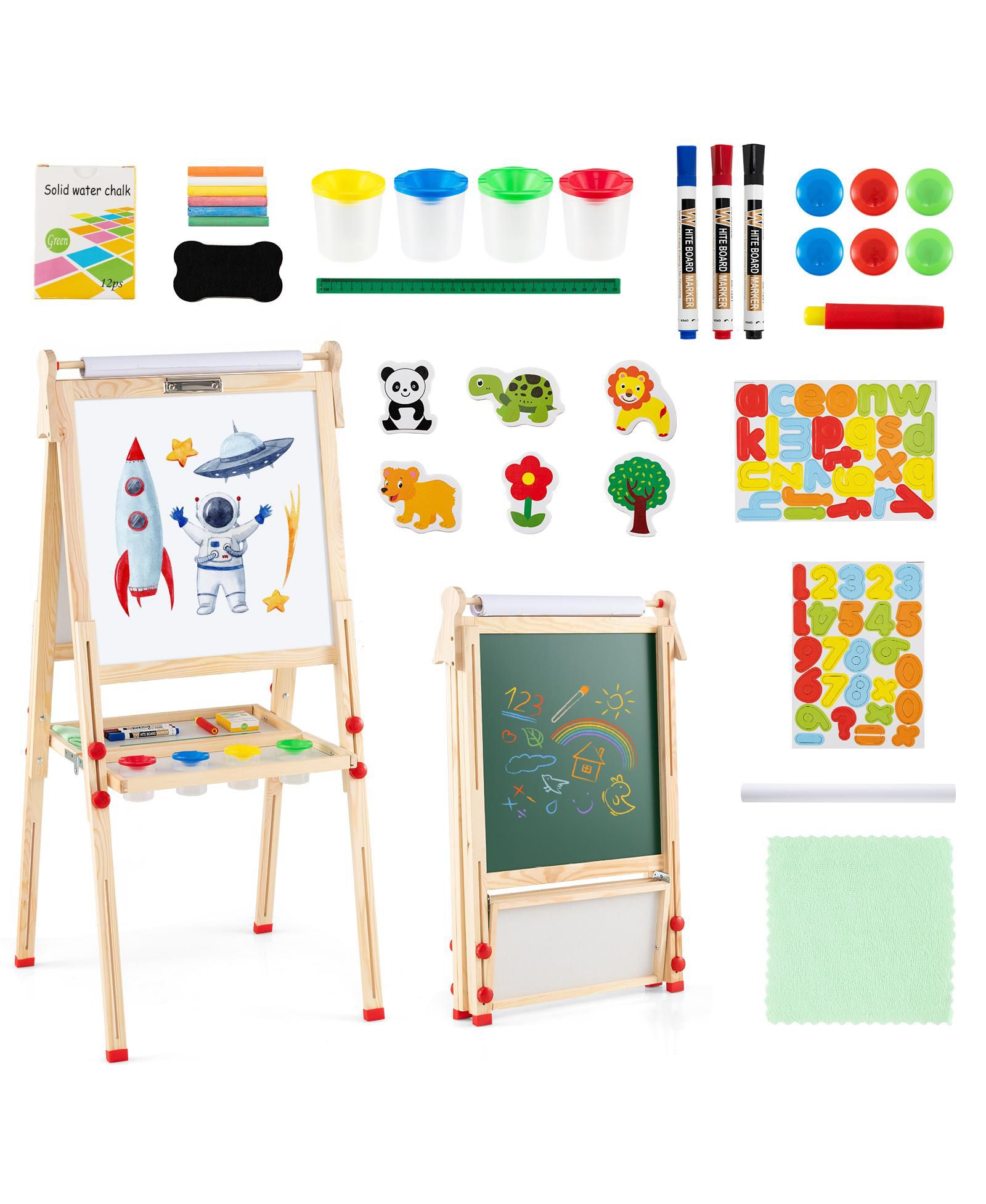 Slickblue Kids Art Easel 3 in 1 Folding Double Sided with Paper Roll