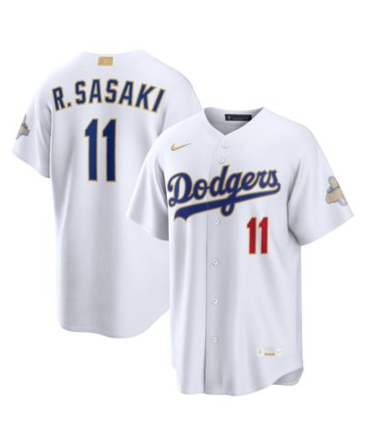Nike Мужской Roki Sasaki White Los Angeles Dodgers 2026 Gold Collection Stadium Jersey