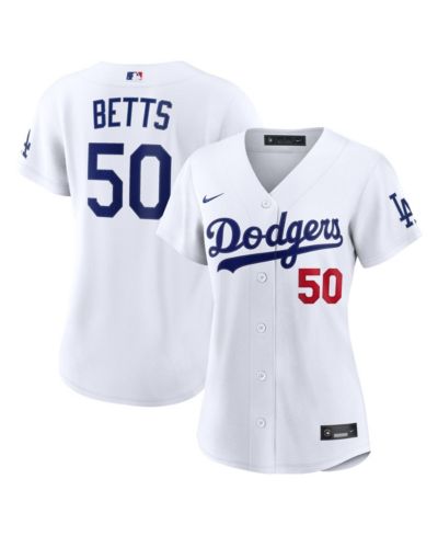 Женская джерси Nike Mookie Betts White Los Angeles Dodgers Home Stadium
