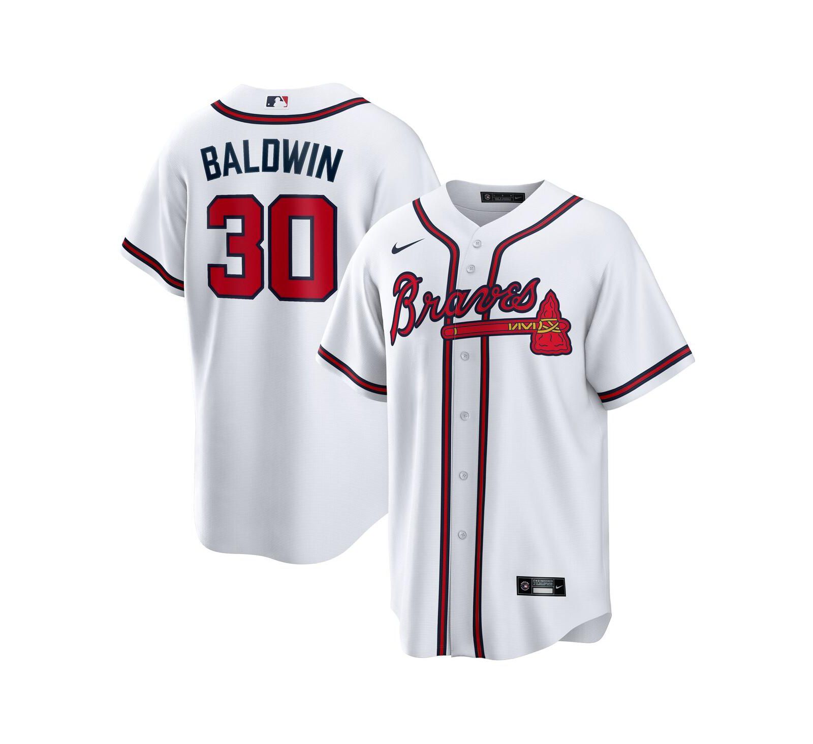 Nike Men's Drake Baldwin White Atlanta Braves Home Replica Jersey