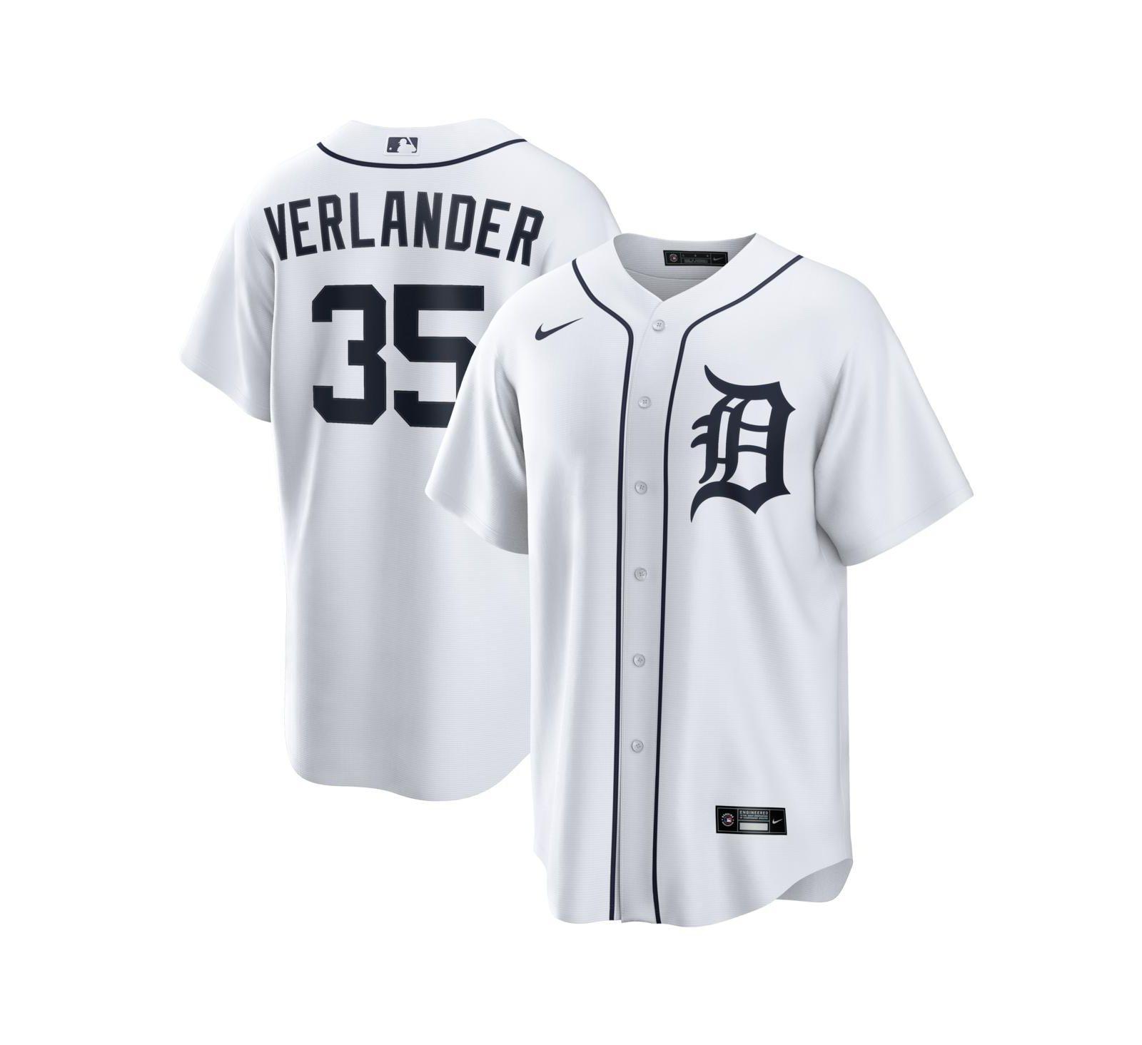 Nike Men's Justin Verlander White Detroit Tigers Home Replica Jersey