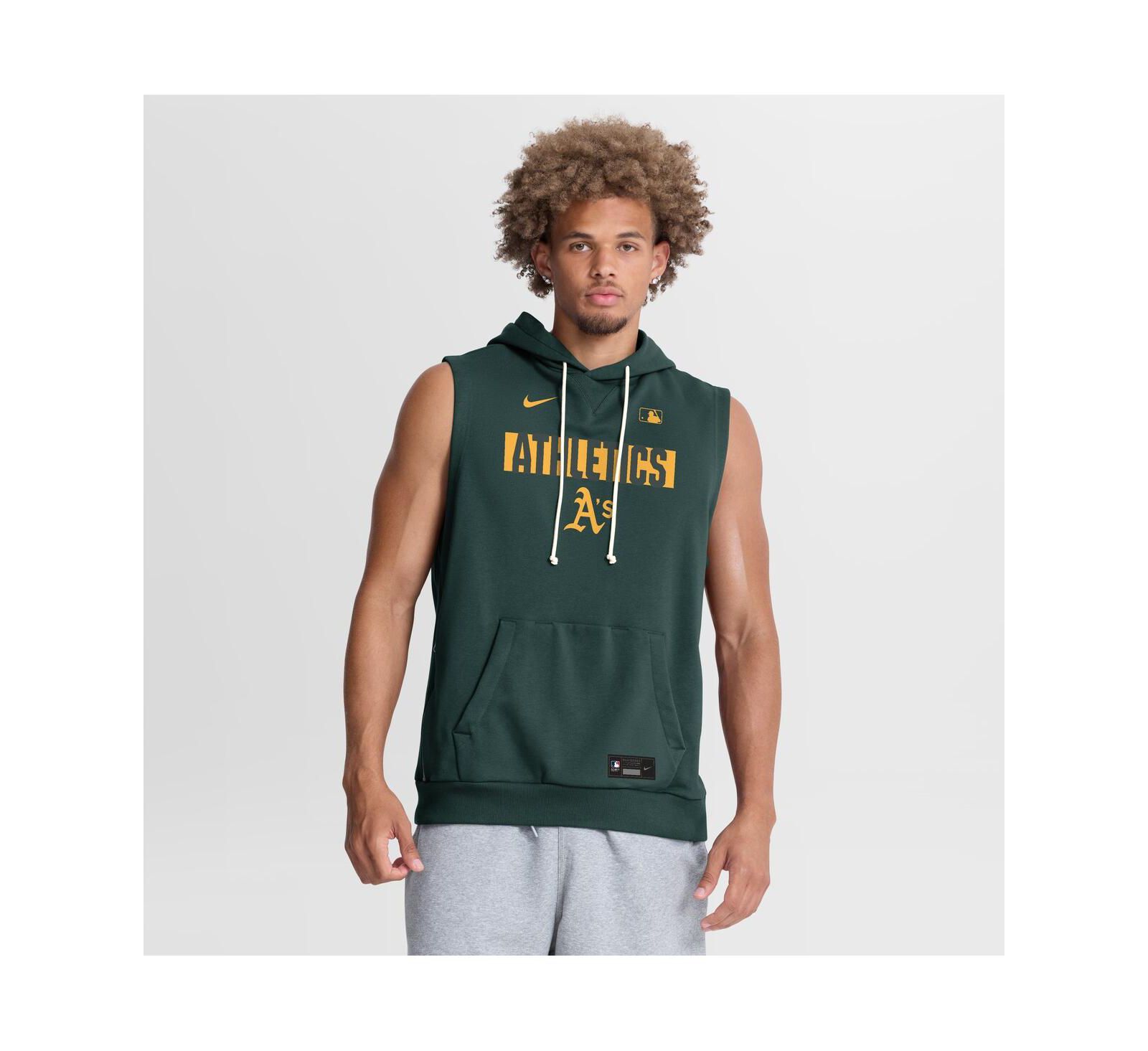 Nike Men's Green Athletics Authentic Collection Standard Issue Dri-FIT Sleeveless Hoodie