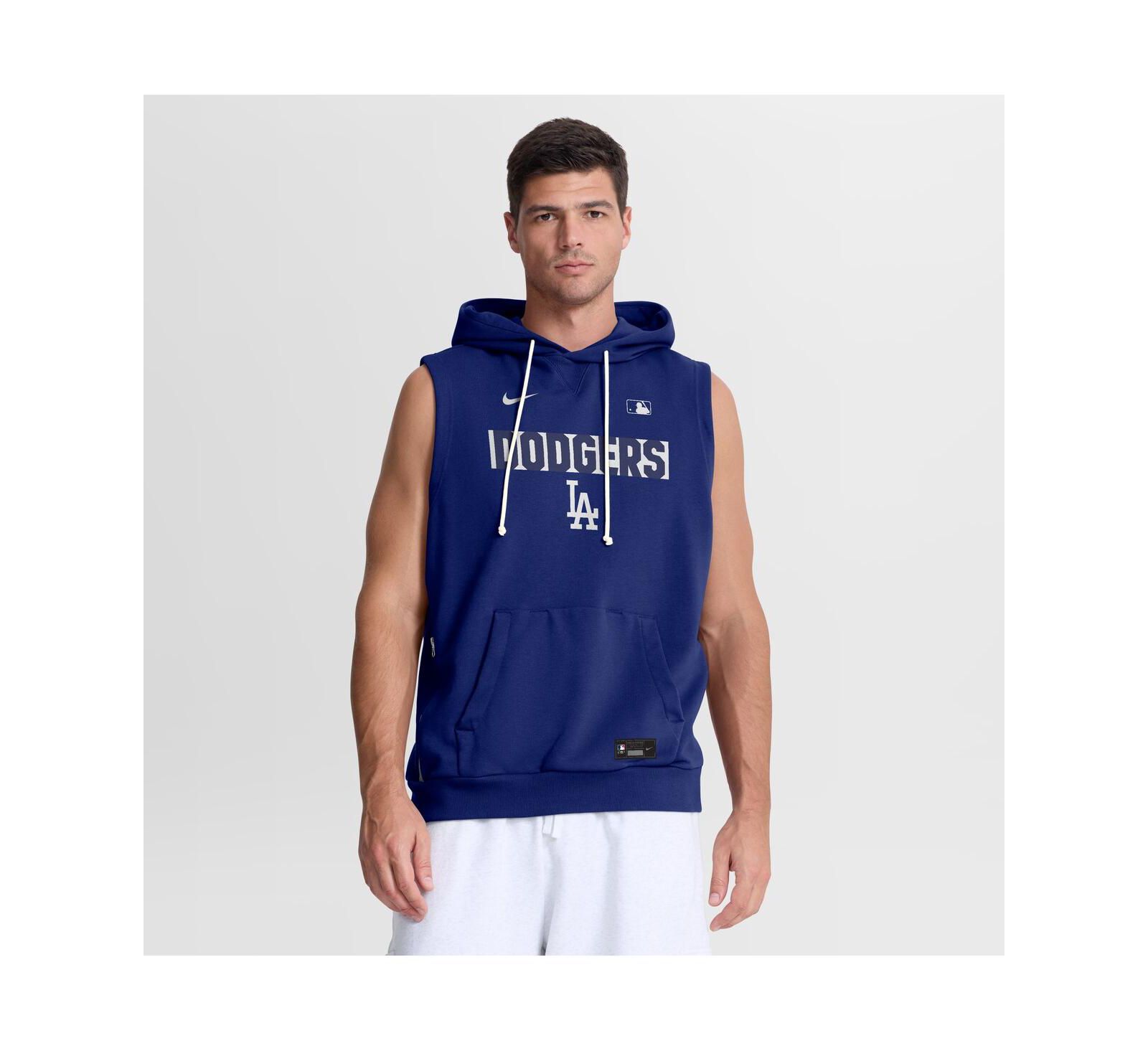 Nike Men's Royal Los Angeles Dodgers Authentic Collection Standard Issue Dri-FIT Sleeveless Hoodie