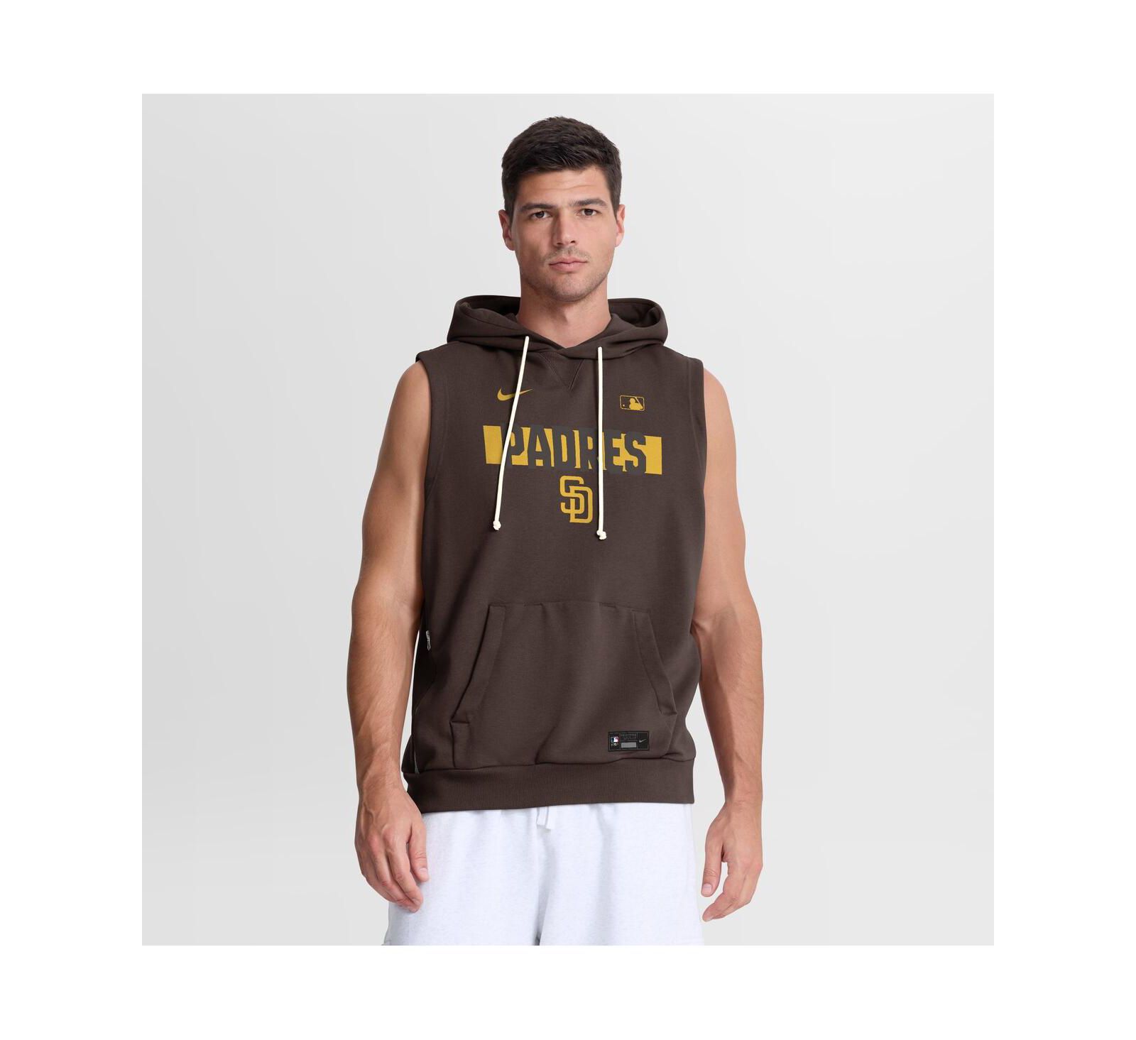 Nike Men's Brown San Diego Padres Authentic Collection Standard Issue Dri-FIT Sleeveless Hoodie