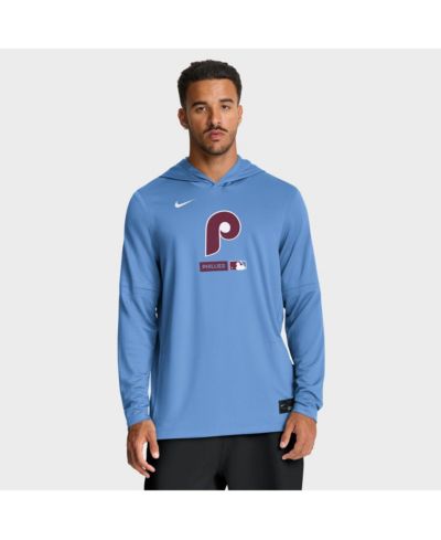 Nike Men's Light Blue Philadelphia Phillies Authentic Collection Dri-FIT Long Sleeve Hoodie